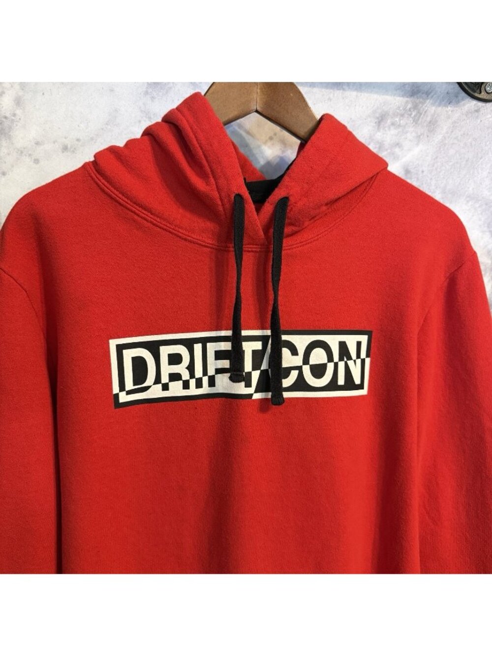 Driftcon Hoodie Sweatshirt Red Box Logo Size Medium